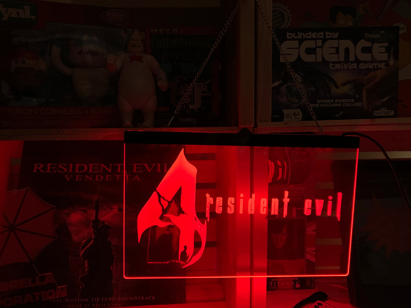 Enseigne DEL Resident Evil 4 avec chaîne