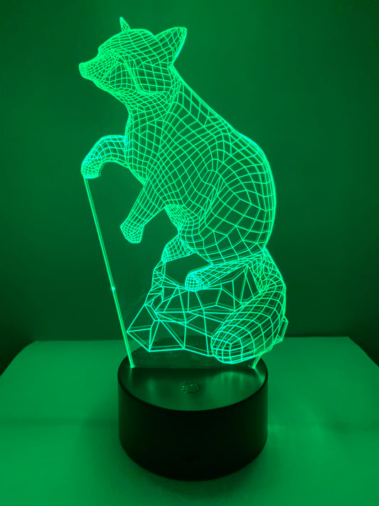 Lampe 3D DEL Raton Laveur