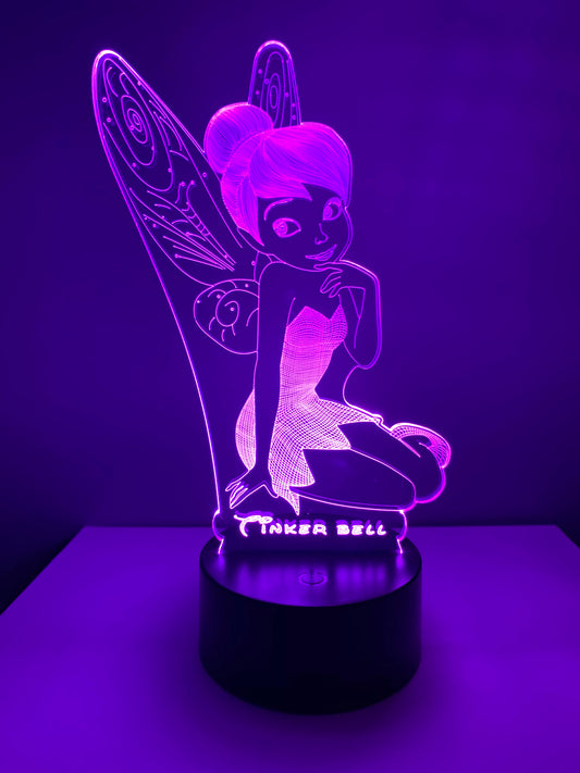 Lampe 3D DEL Fée Clochette