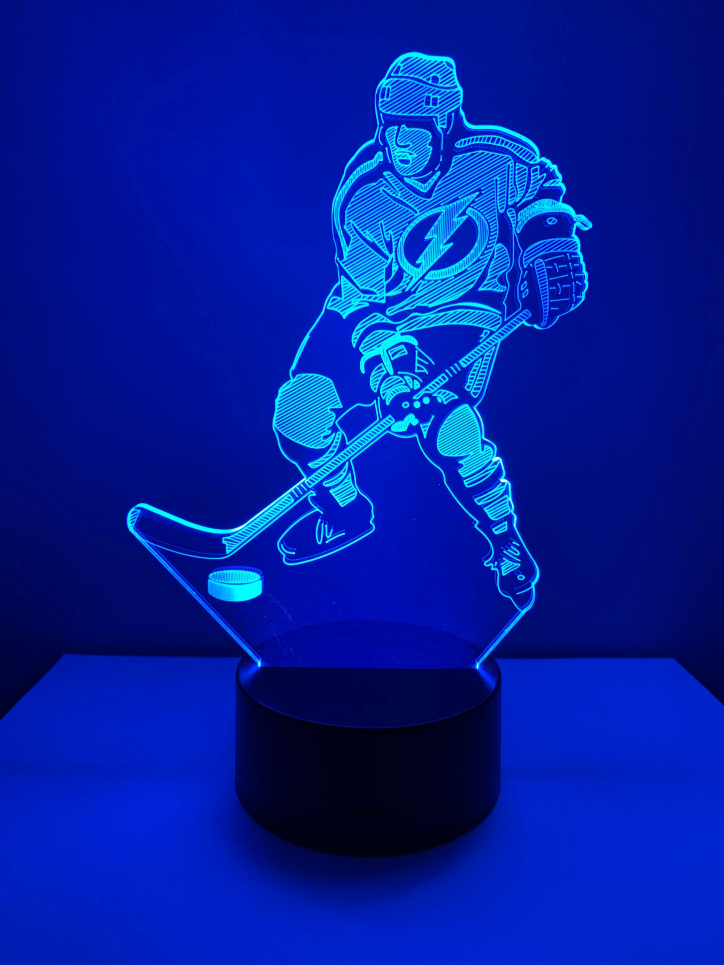 Lampe 3D DEL Joueur hockey Lightning