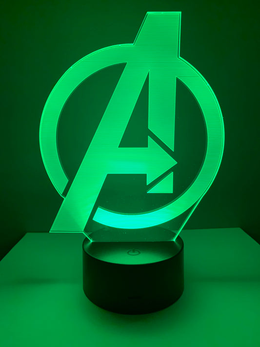Lampe 3D DEL Logo Avengers