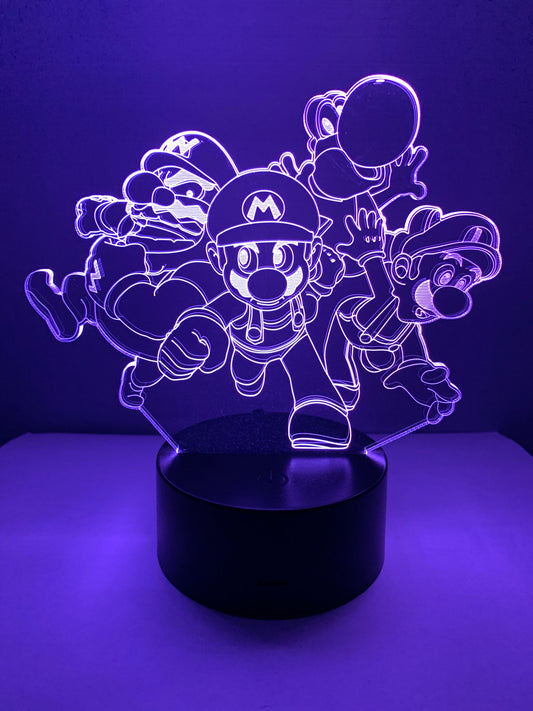 Lampe 3D DEL Personnages Super Mario