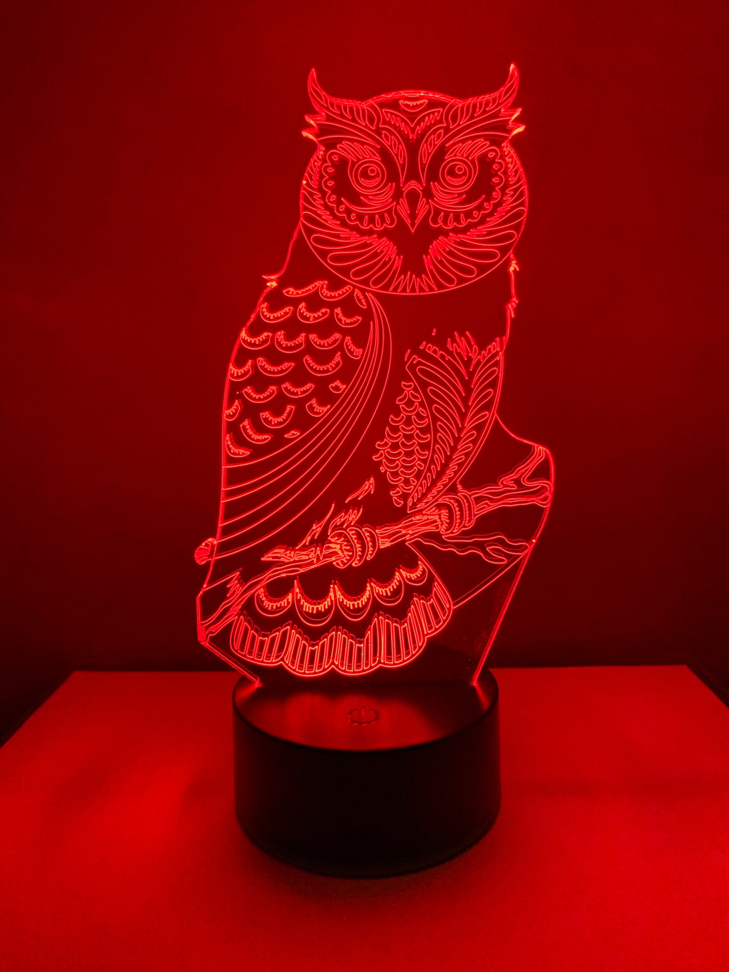 Lampe 3D DEL Hiboux perché