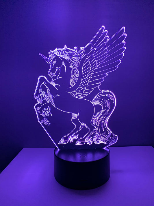 Lampe 3D DEL Licorne