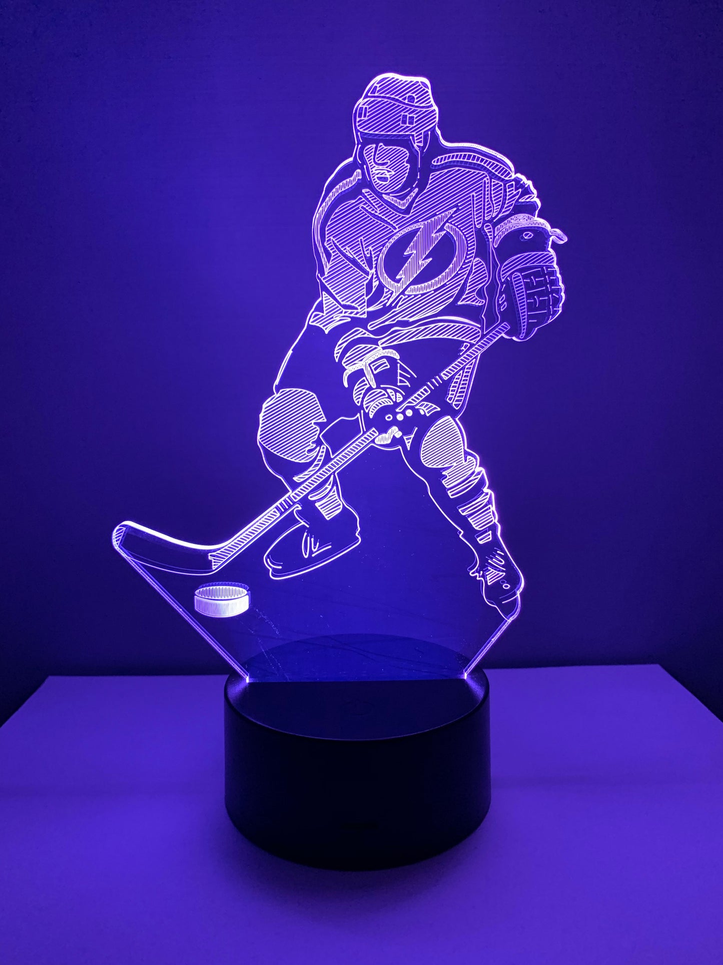 Lampe 3D DEL Joueur hockey Lightning