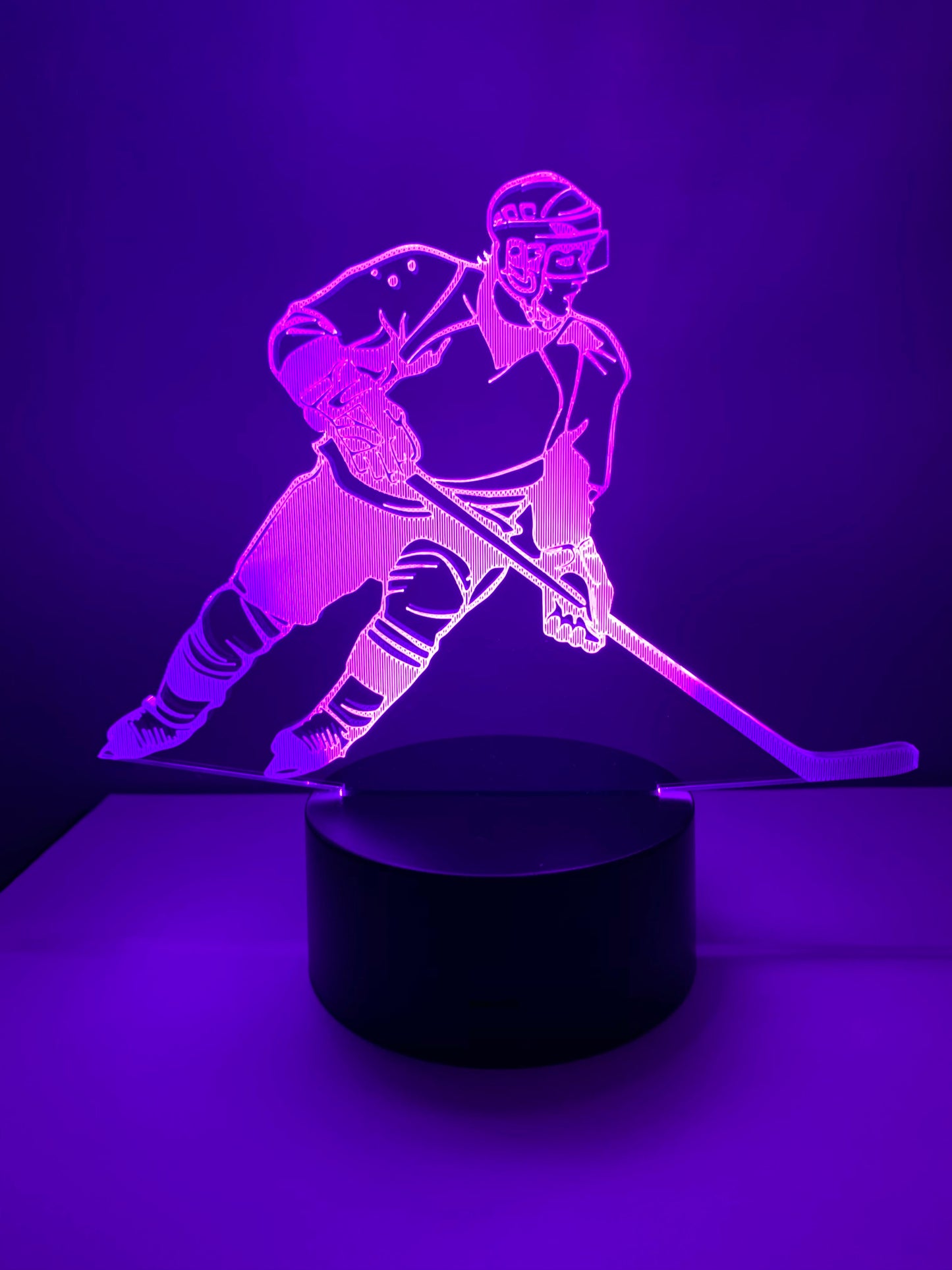 Lampe 3D DEL Joueur Hockey
