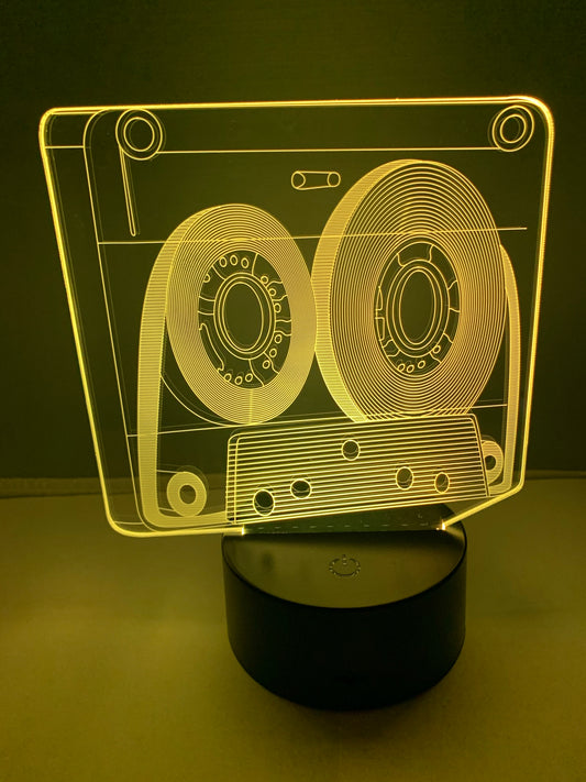 Lampe 3D DEL Rétro Cassette de musique