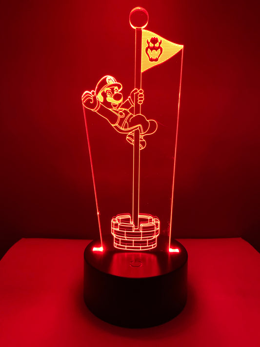 Lampe 3D DEL Super Mario sur le drapeau