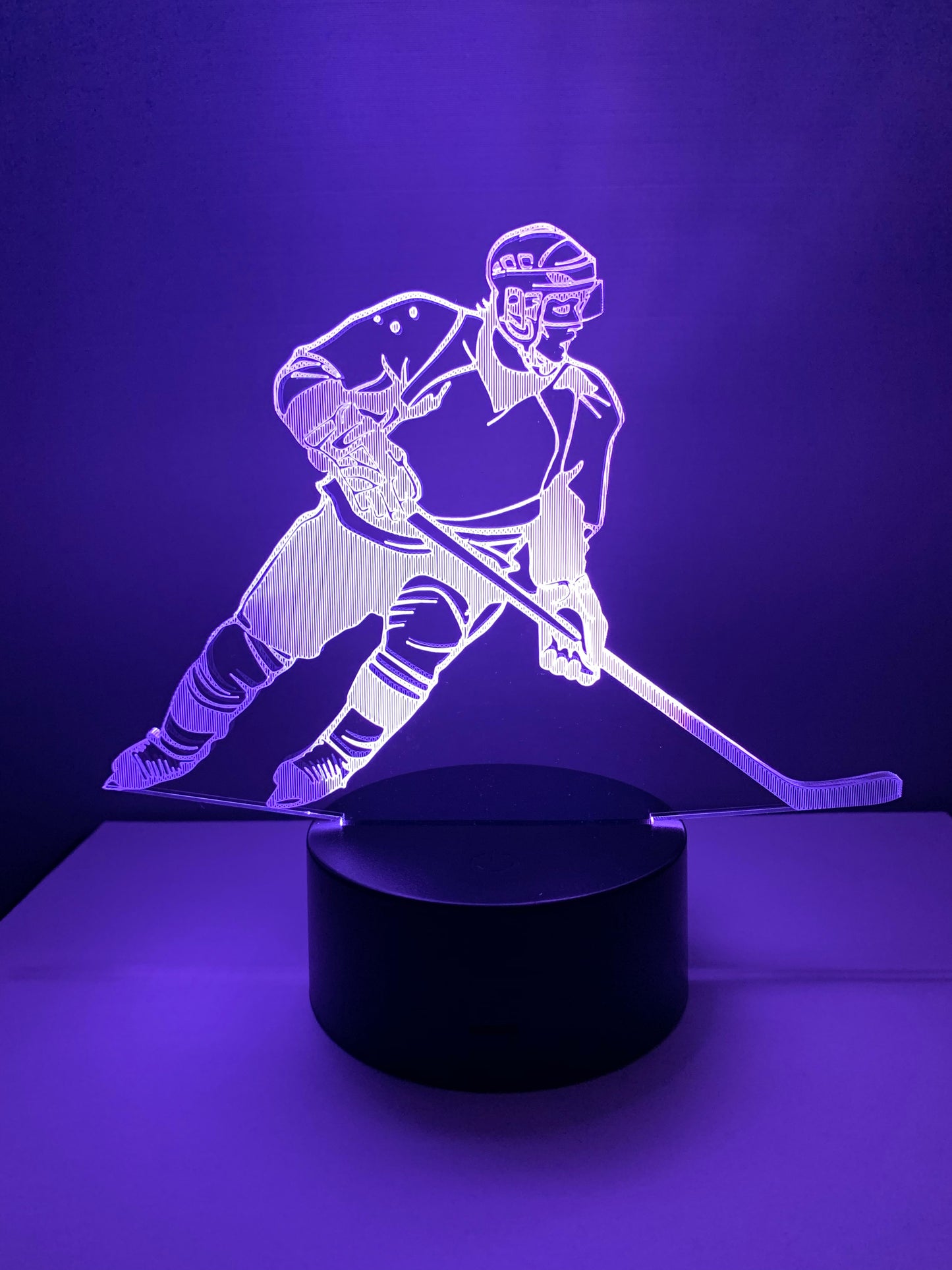 Lampe 3D DEL Joueur Hockey