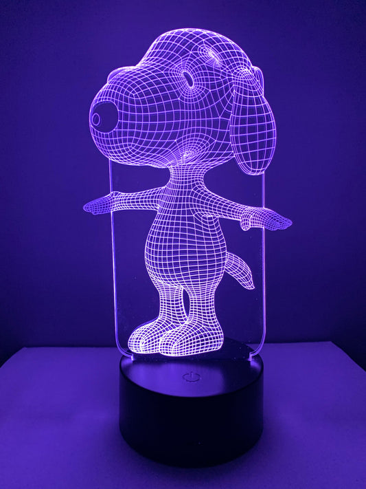 Lampe 3D DEL Chien Beagle Snoopy