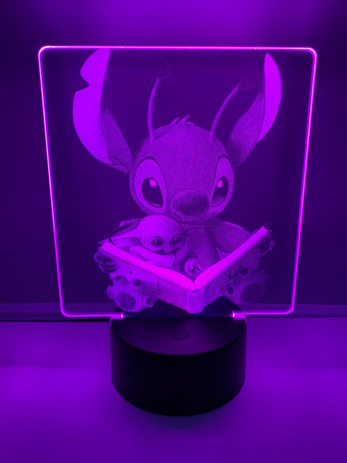 Lampe DEL Photo Réaliste Stitch et Grogu (Bébé Yoda)