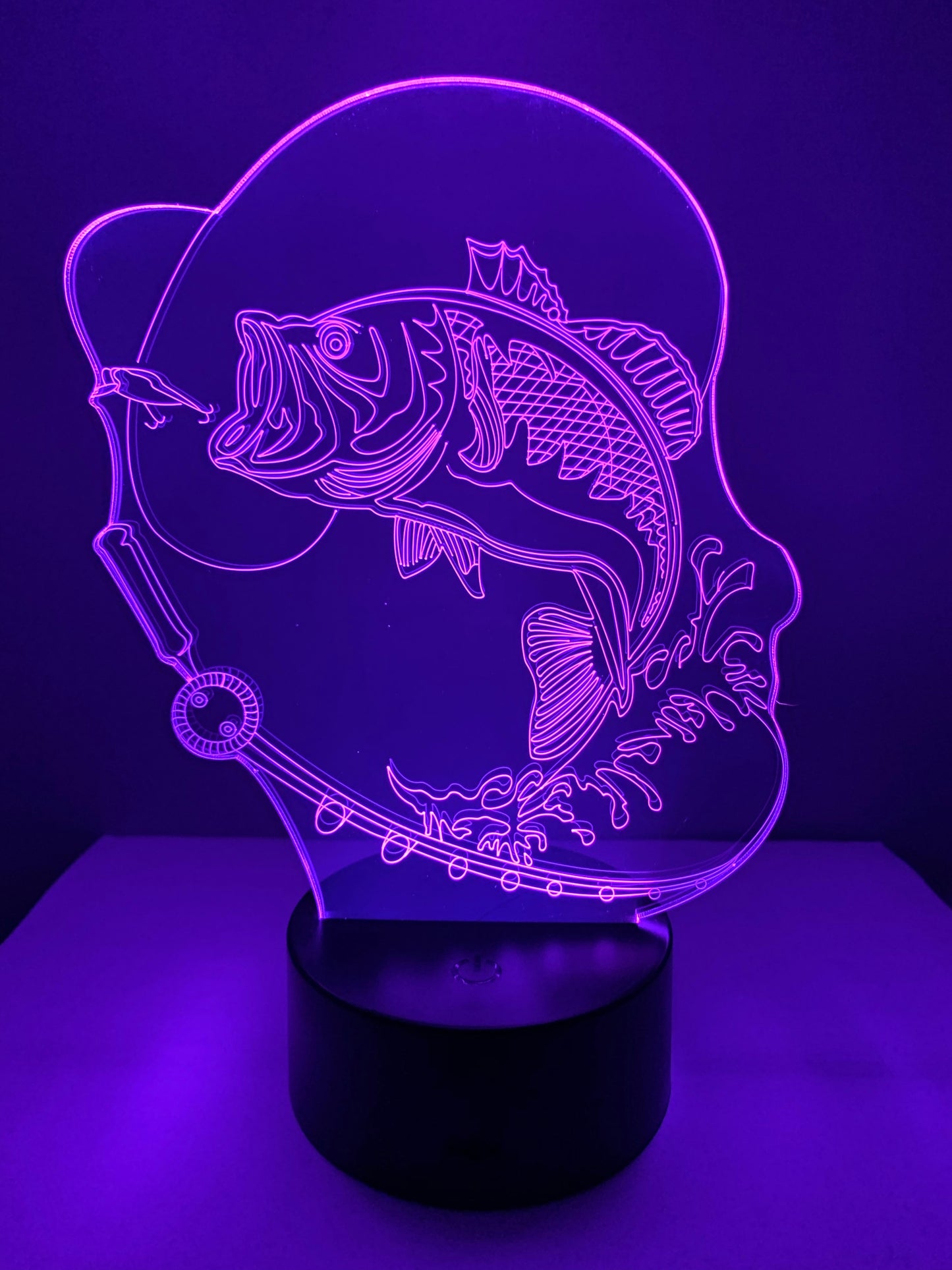 Lampe 3D DEL Pêche Prise d’un poisson