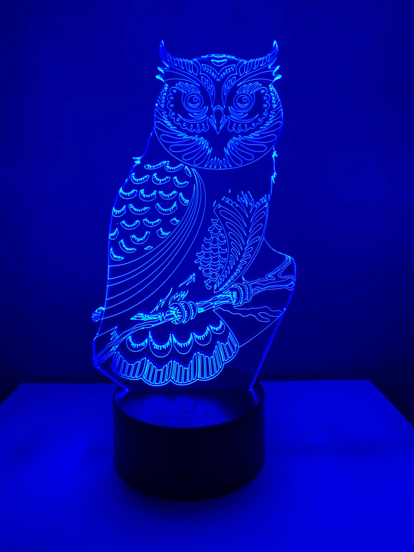 Lampe 3D DEL Hiboux perché