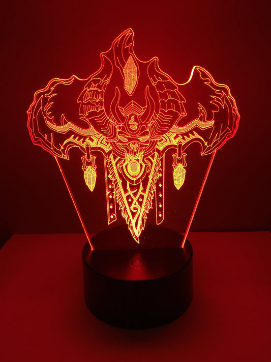Lampe 3D DEL Warcraft Symbole Chasseur des démons