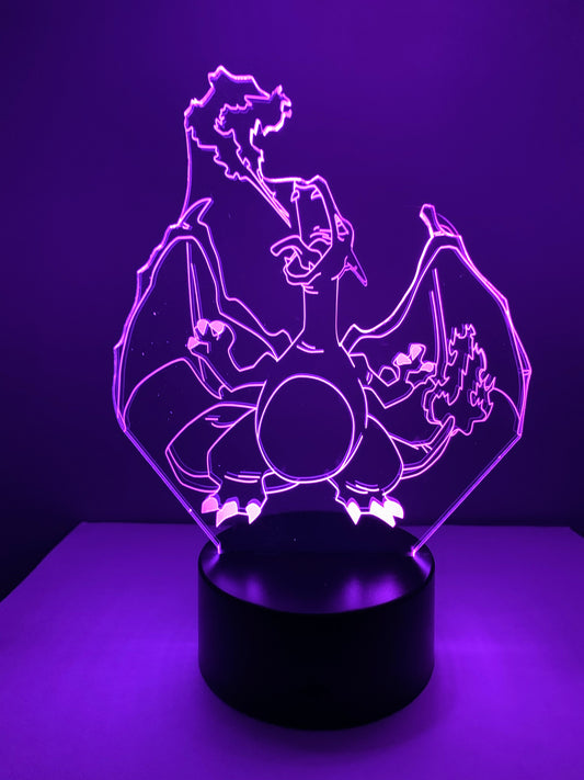 Lampe 3D DEL Charizard Pokémon