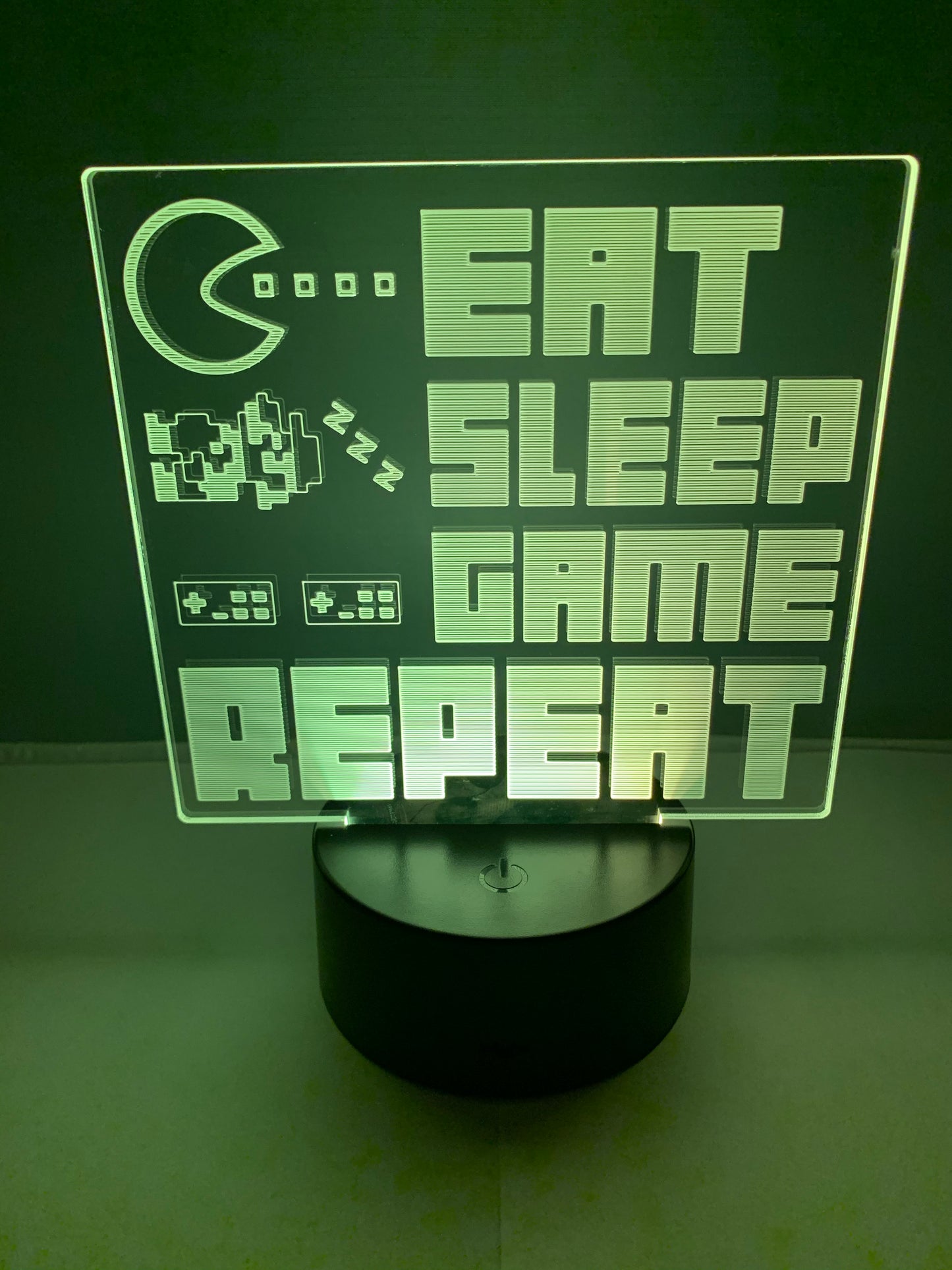 Lampe 3D DEL Eat Game Sleep Repeat