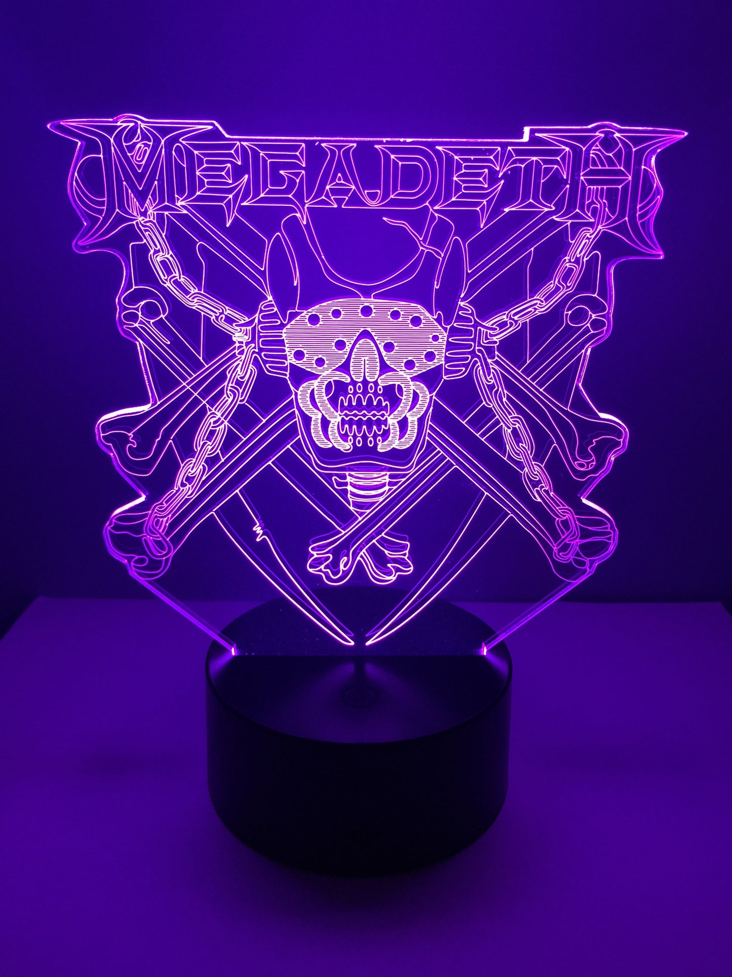 Lampe 3D DEL Megadeath (Tête de mort)