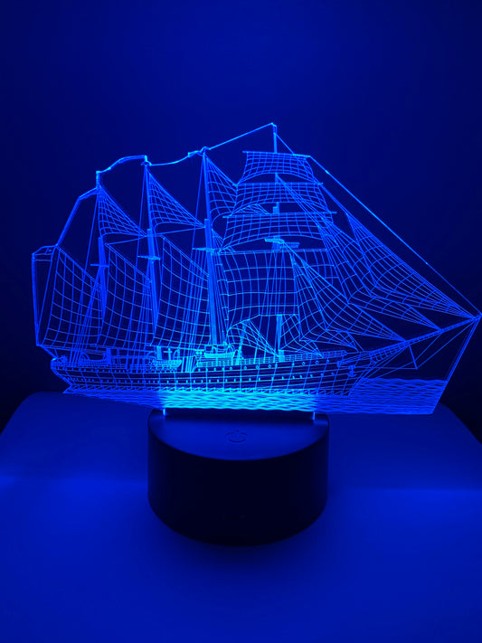 Lampe 3D DEL Bateau à voile