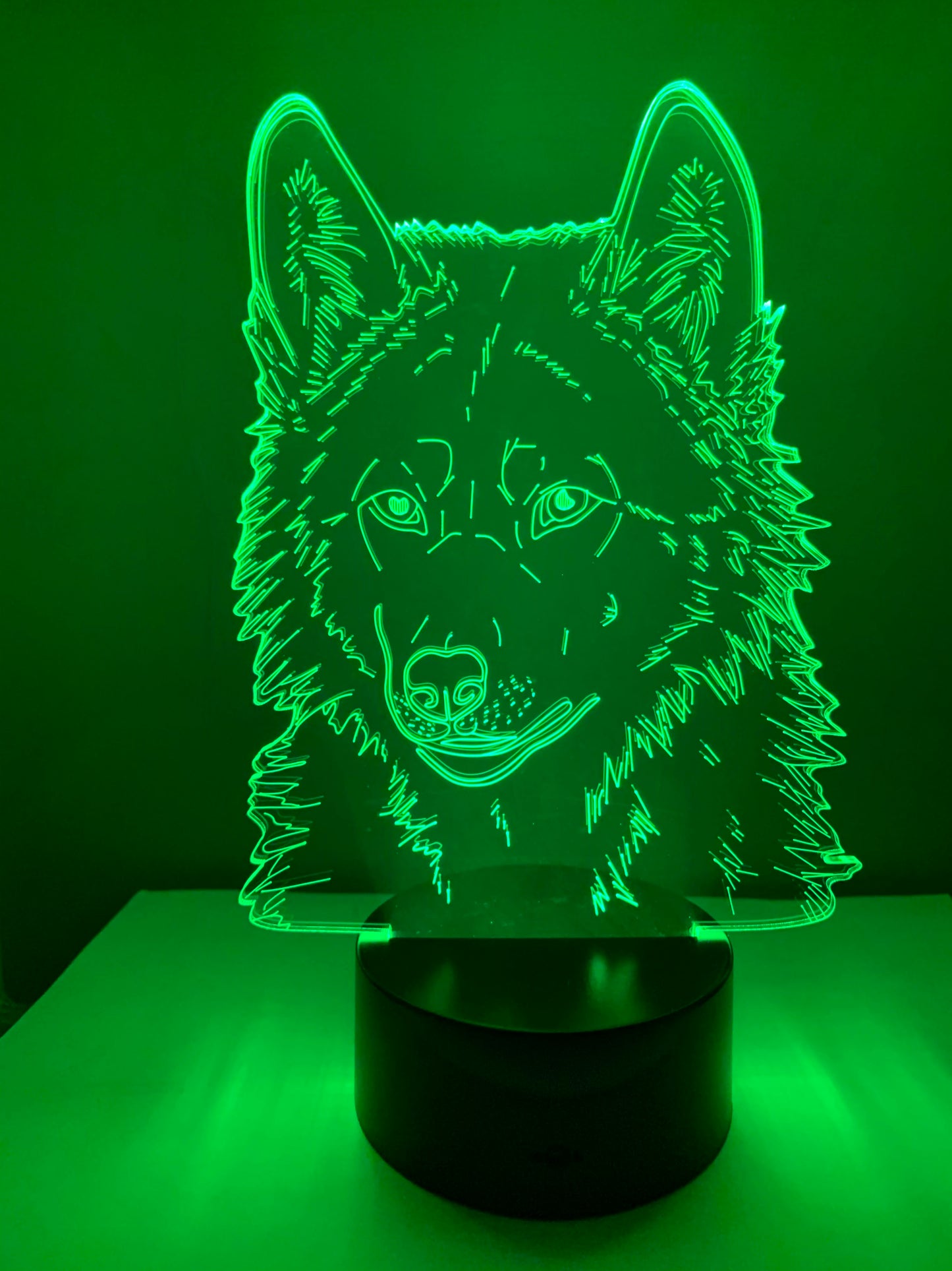 Lampe 3D DEL Tête de Loup (Chien)