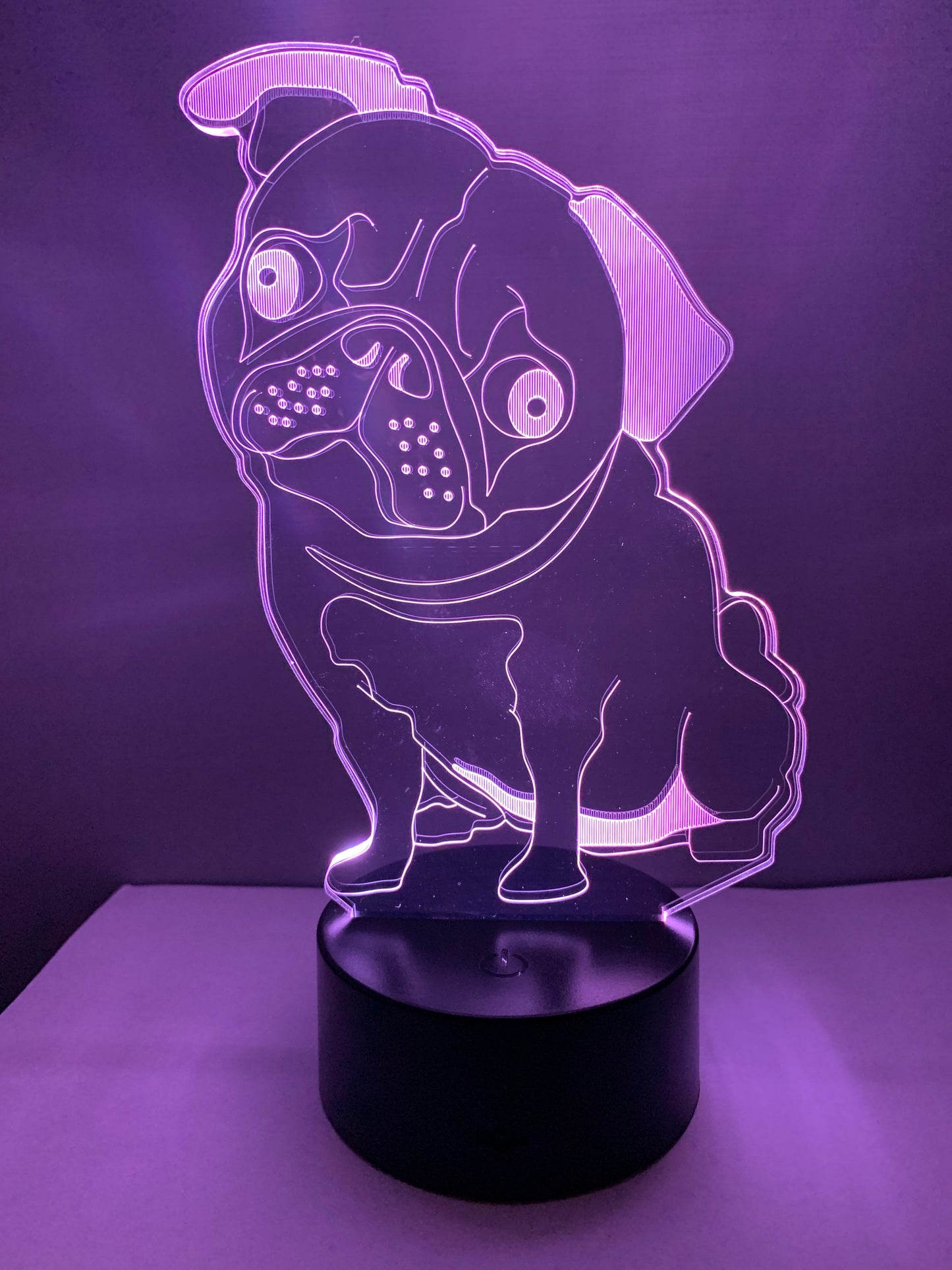 Lampe 3D DEL Chien Carlin