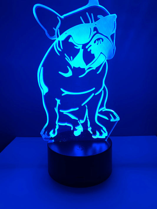 Lampe 3D DEL Chien avec lunettes