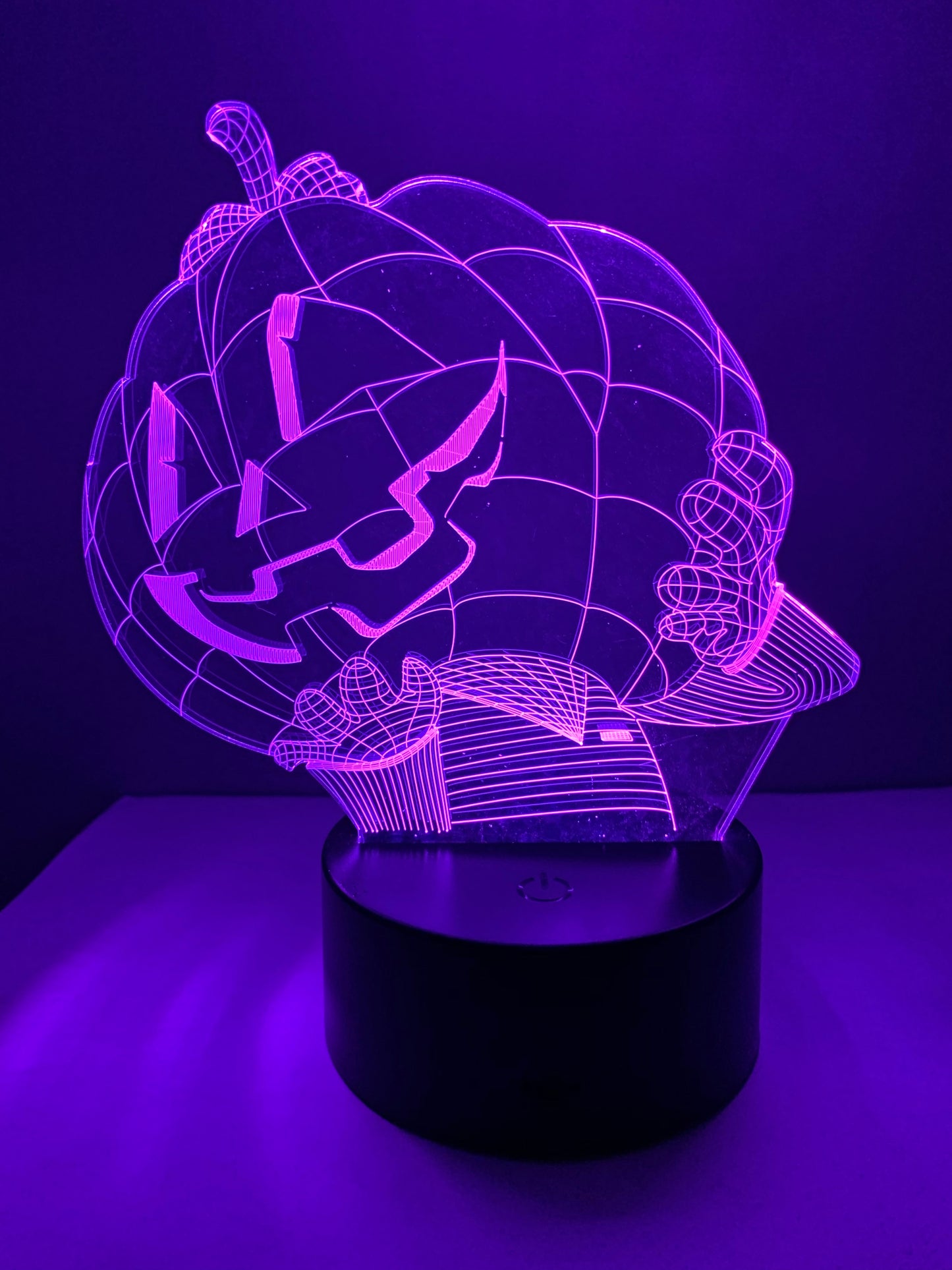 Lampe 3D DEL Tête de Citrouille Halloween