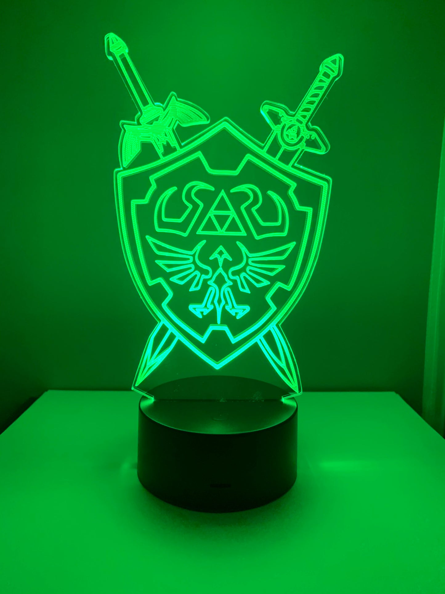 Lampe 3D DEL Bouclier Hylian et Épées The Legend Of Zelda