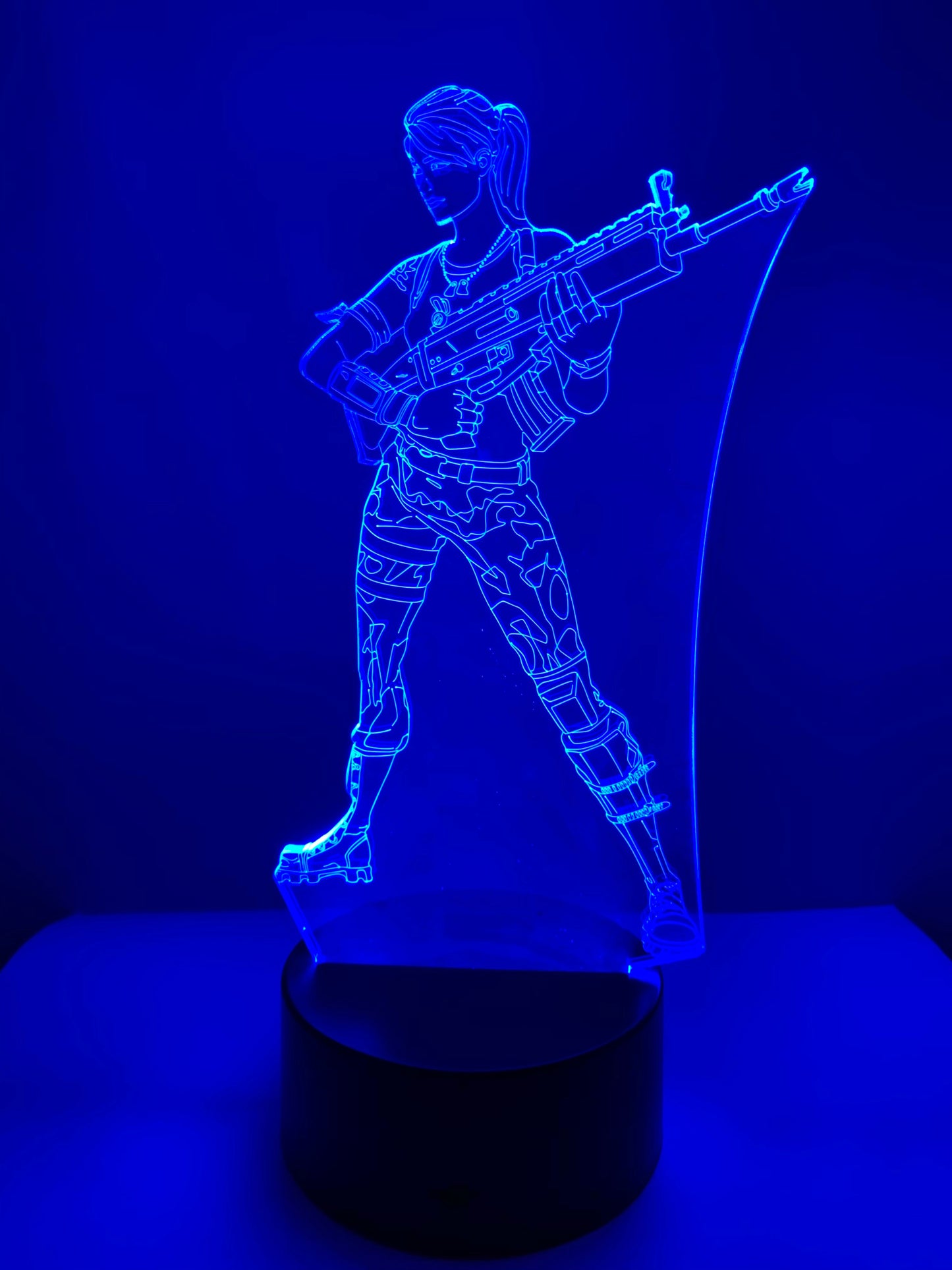 Lampe 3D DEL Femme Soldat
