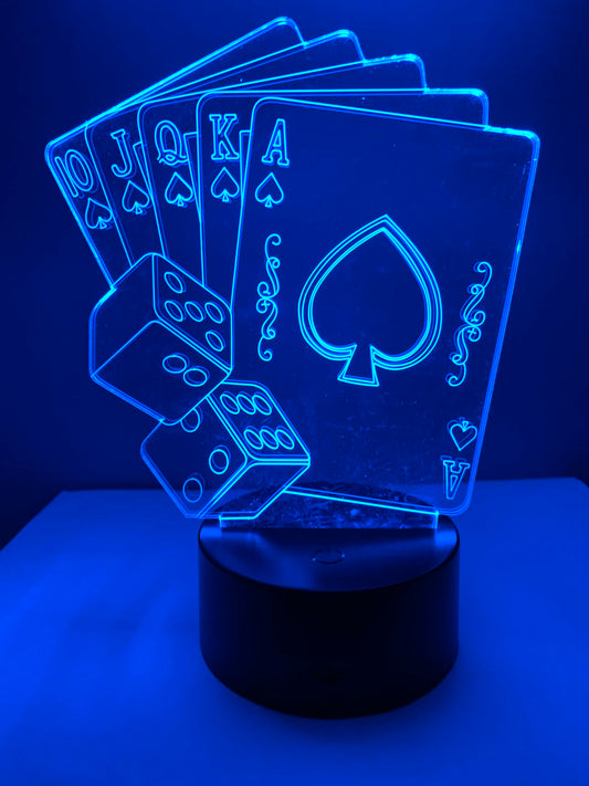 Lampe 3D DEL Jeux de cartes