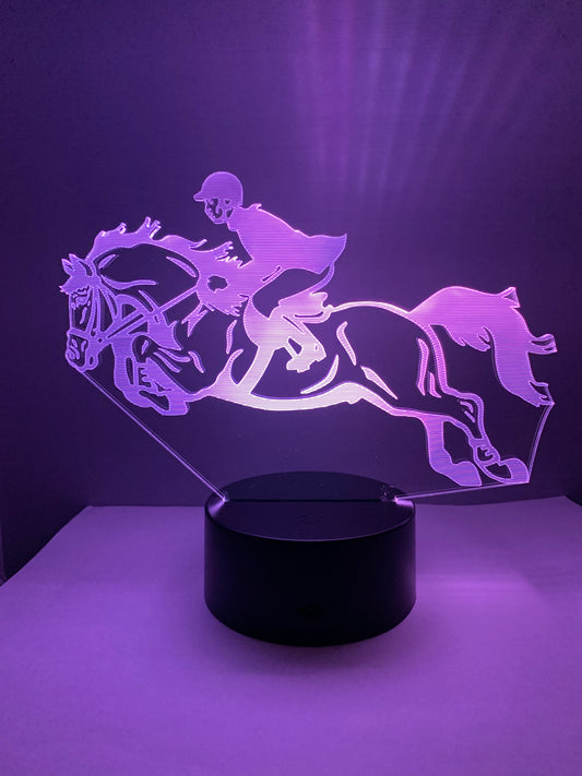 Lampe 3D DEL Cheval Saut d’obstacles