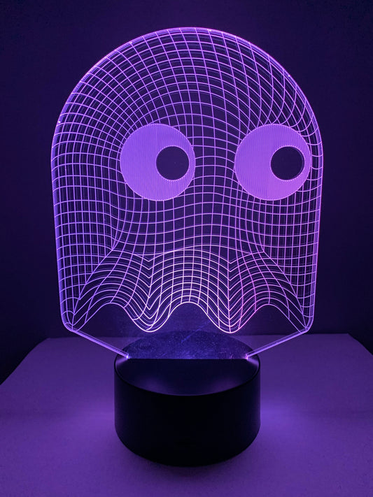 Lampe 3D DEL Fantôme Pac Man Arcade