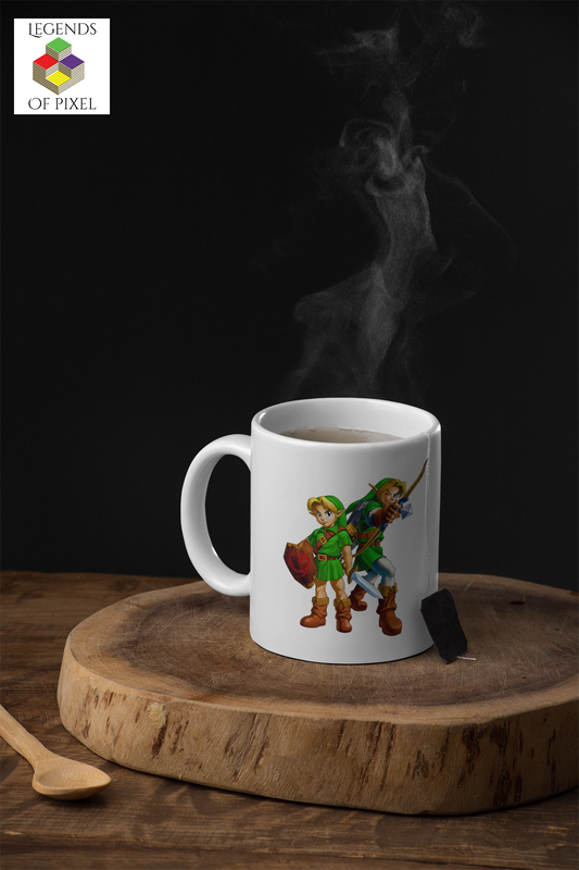 Autocollant pour tasse Jeune Link/Adulte Zelda Ocarina Of Time
