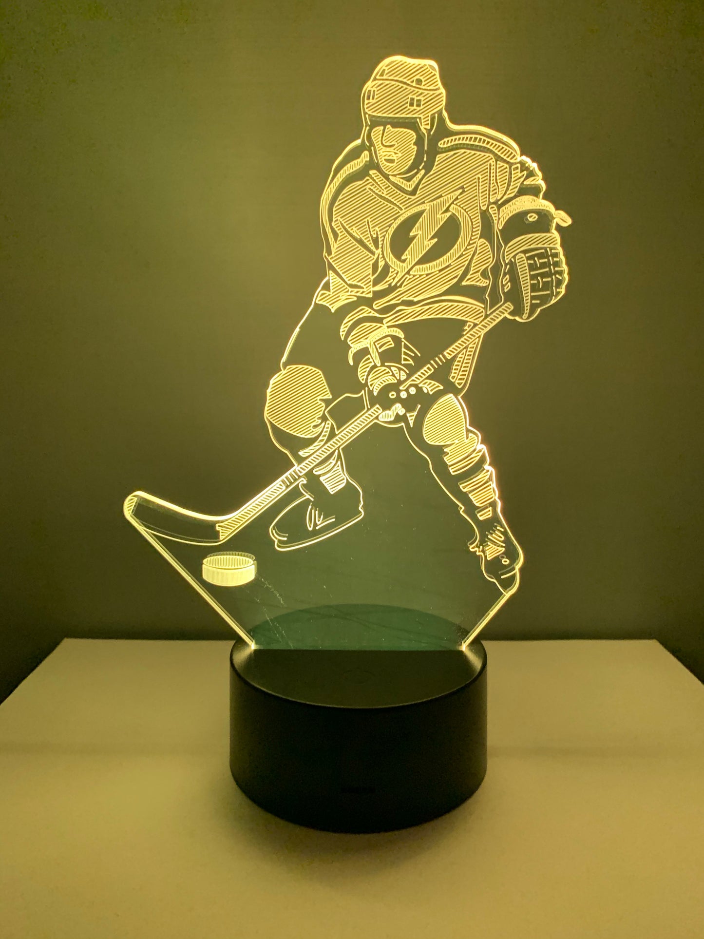 Lampe 3D DEL Joueur hockey Lightning