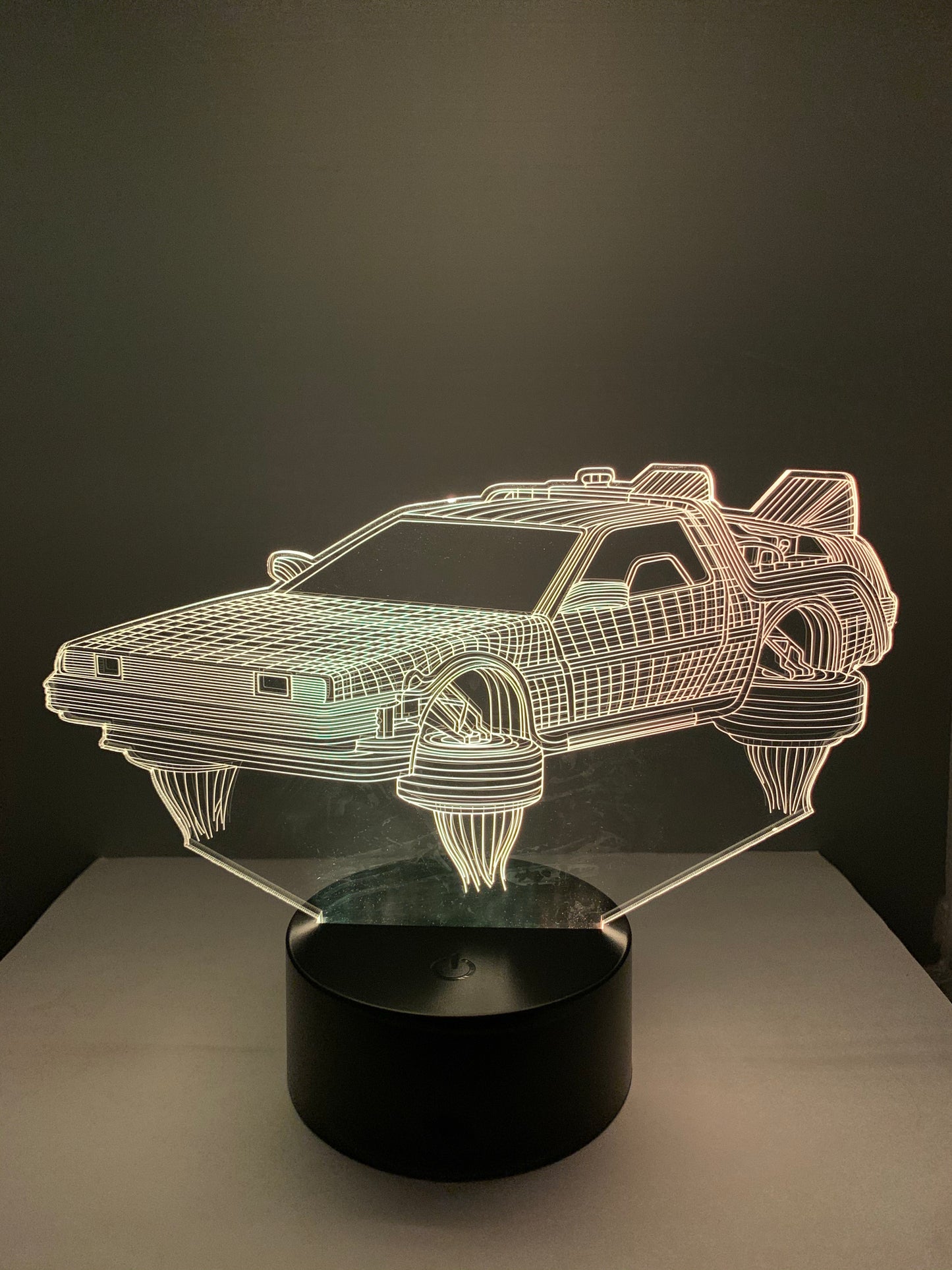 Lampe 3D DEL Auto DeLorean Retour Vers Le Futur