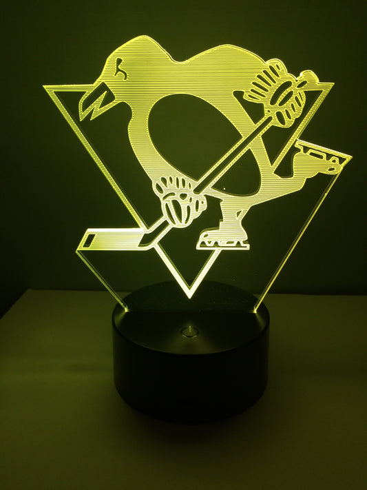 Lampe 3D DEL Hockey Les Penguins de Pittsburgh
