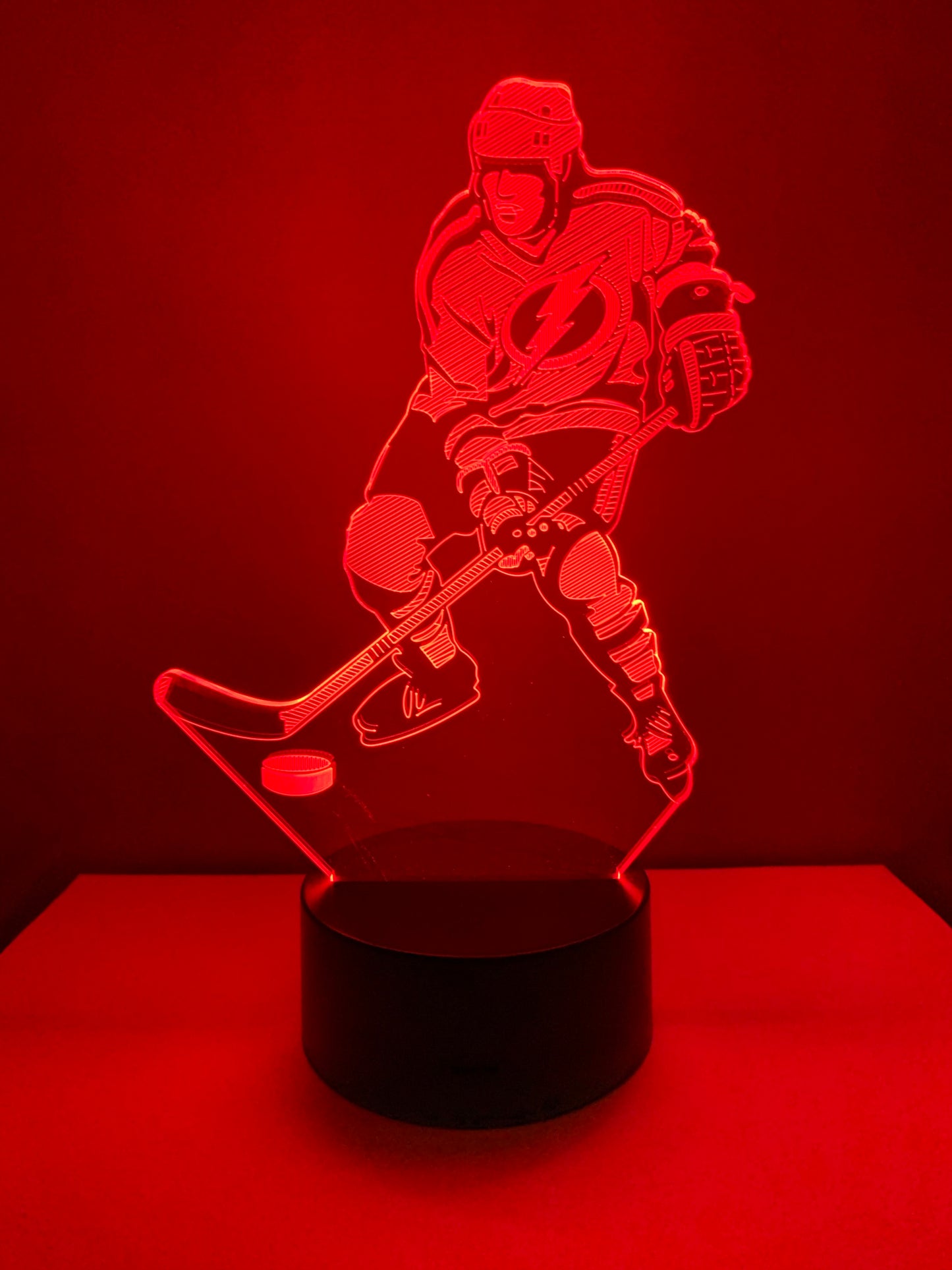 Lampe 3D DEL Joueur hockey Lightning