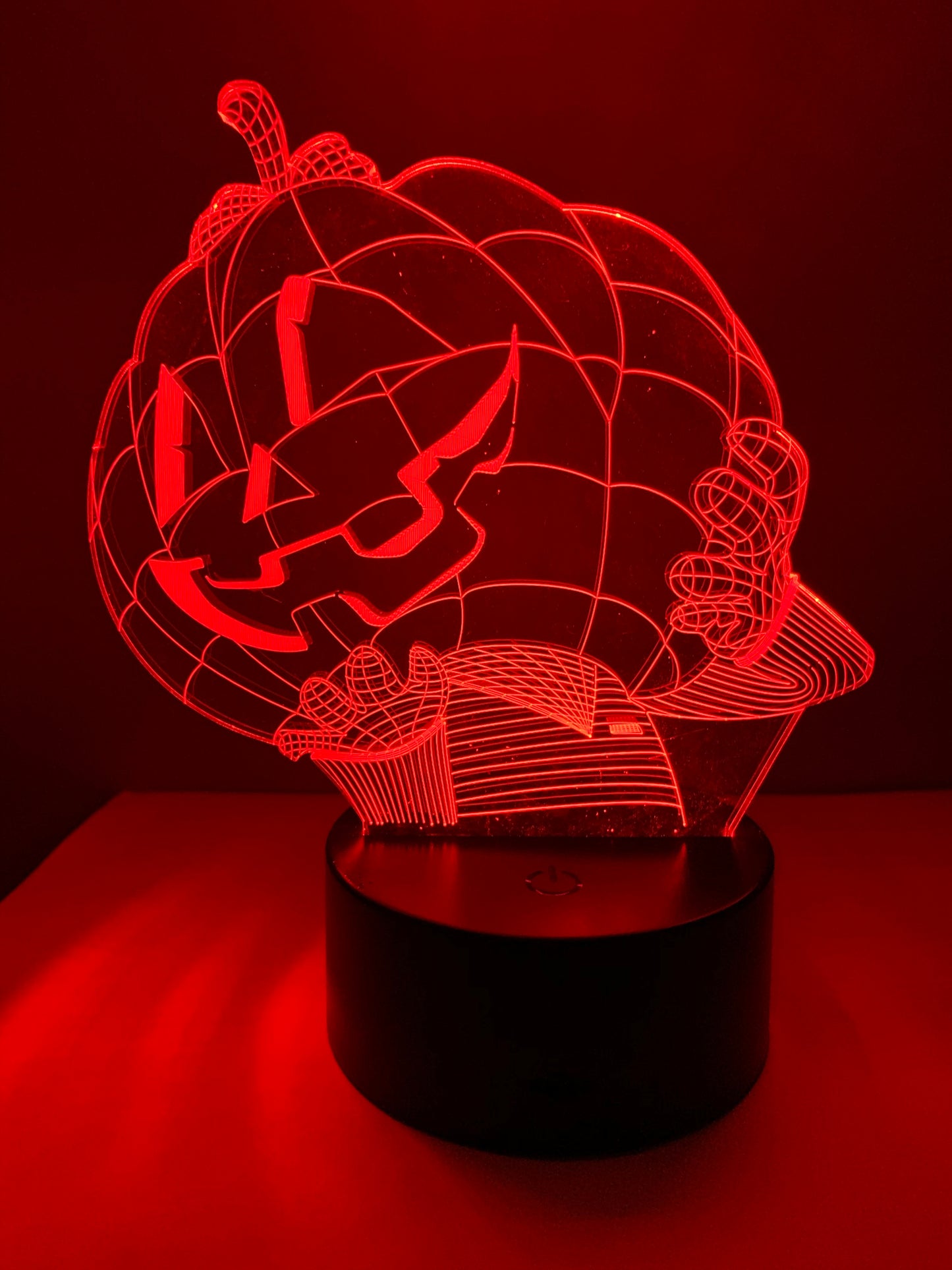 Lampe 3D DEL Tête de Citrouille Halloween