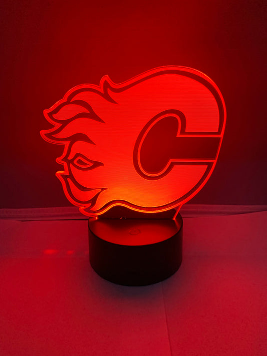 Lampe 3D DEL Hockey Les Flames de Calgary🔥