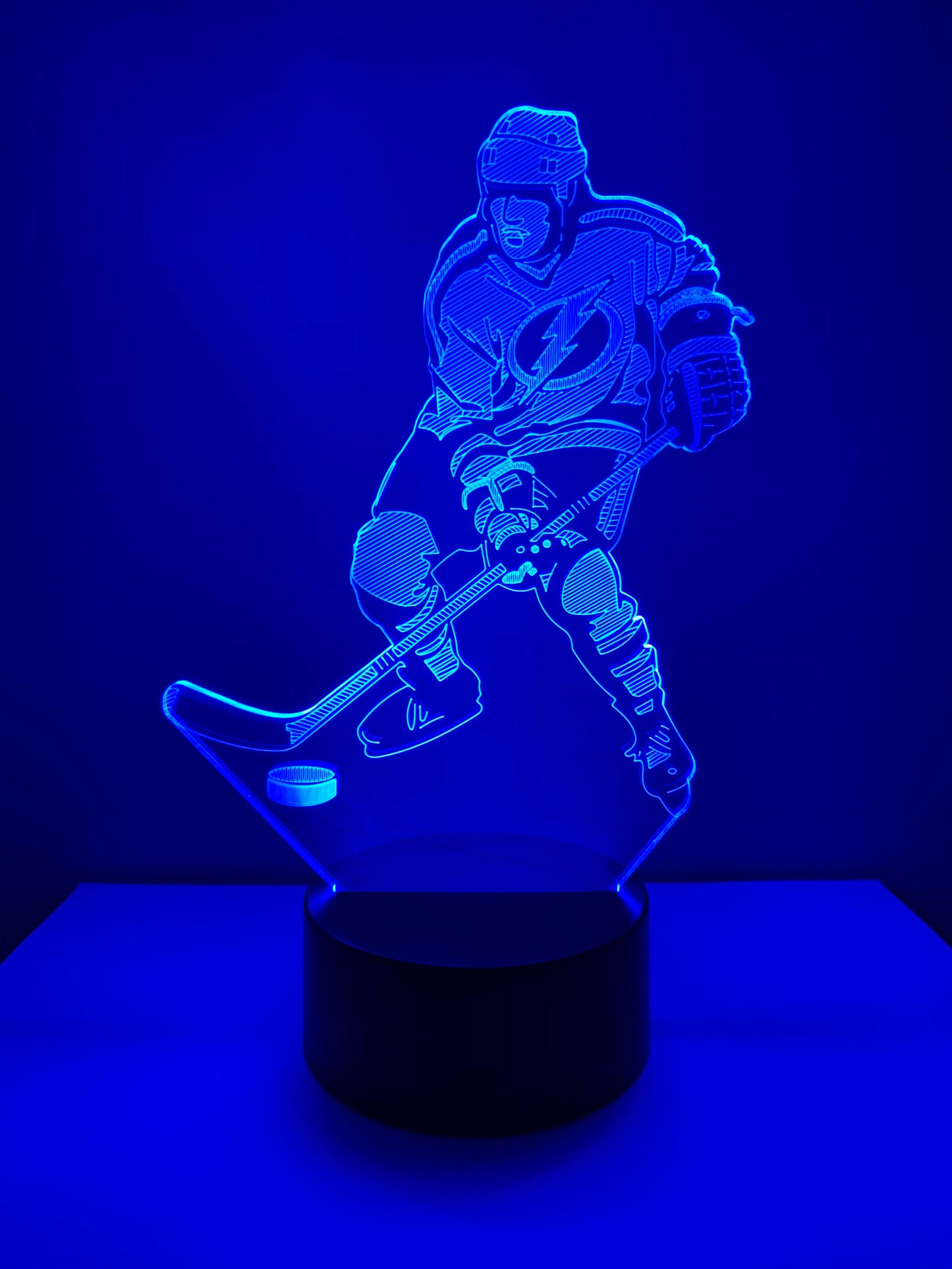 Lampe 3D DEL Joueur hockey Lightning