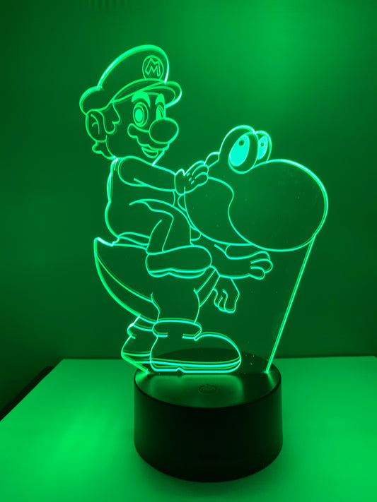 Lampe 3D DEL Mario sur Yoshi