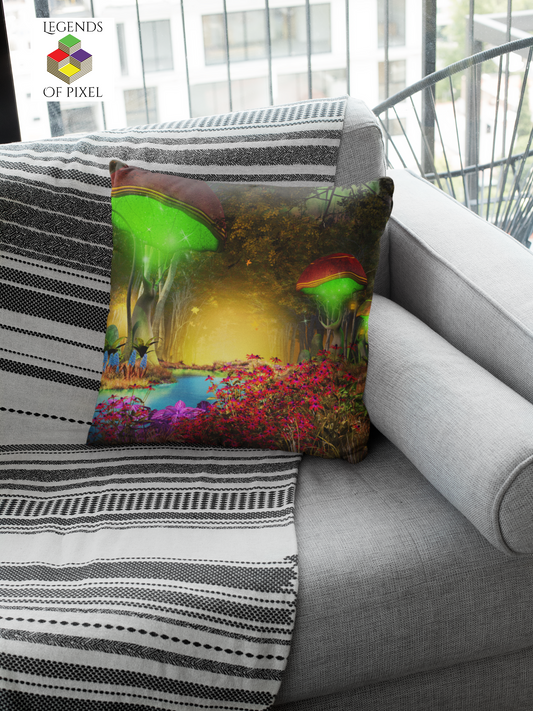 Housse de coussin Aux pays des champignons