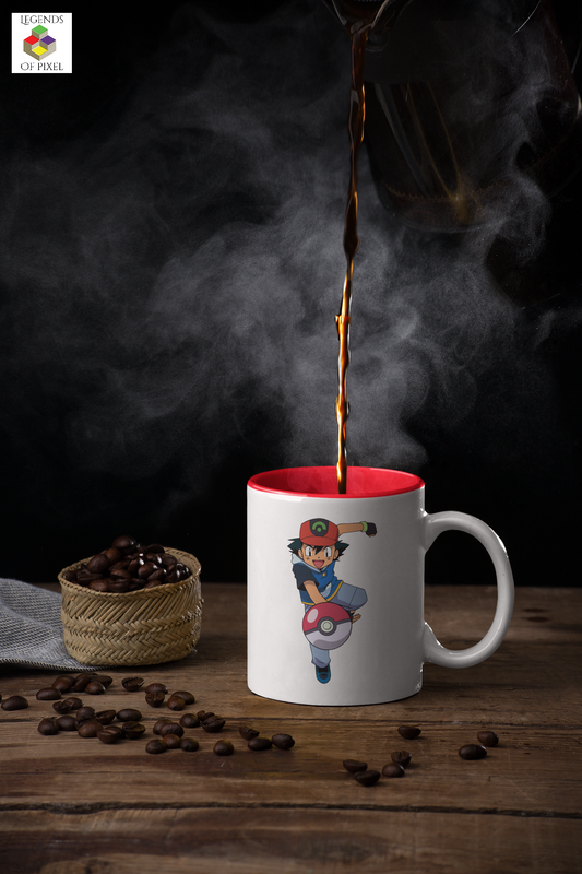 Autocollant pour tasse Ash tirant sa Pokeball Pokemon