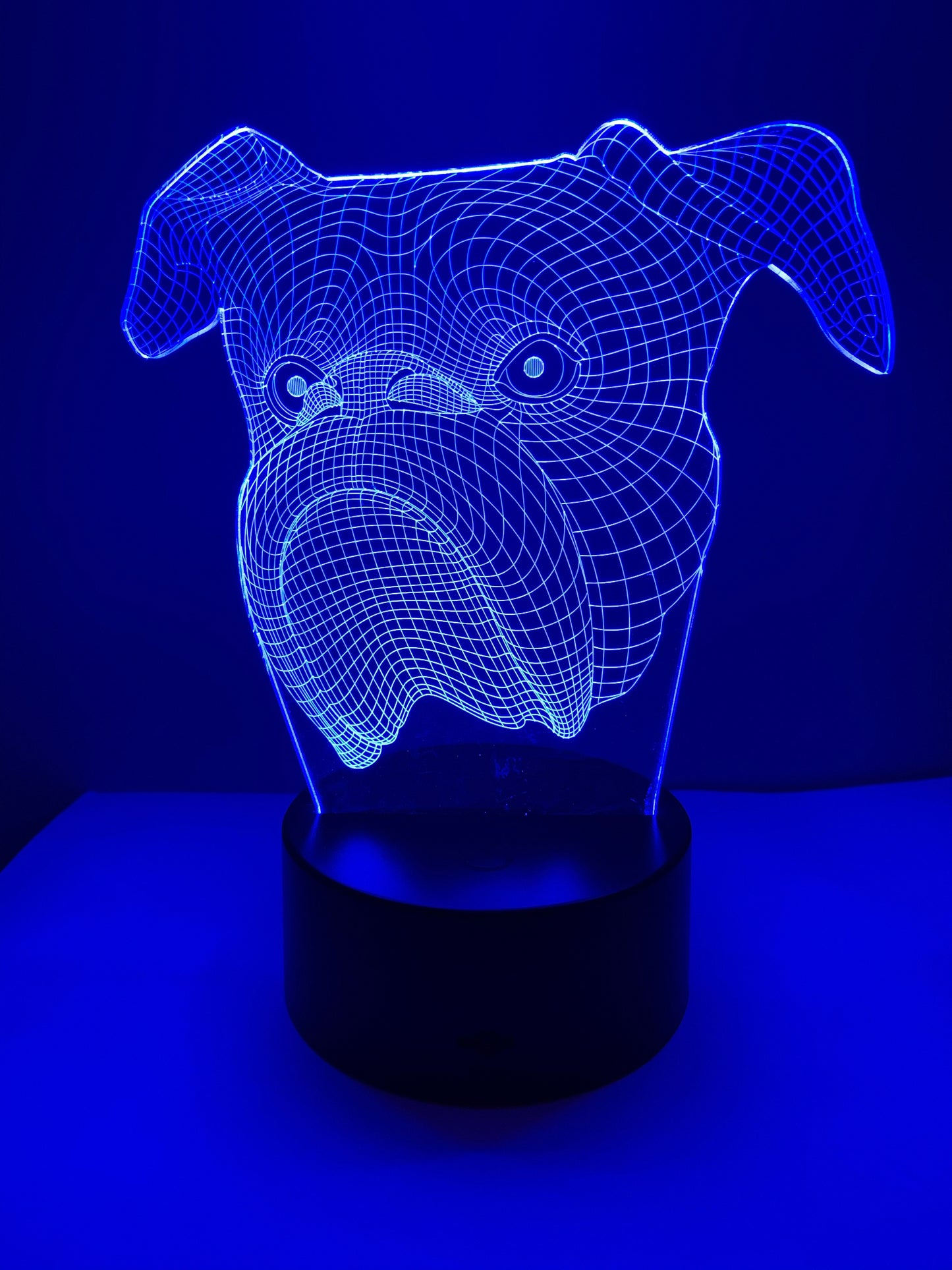 Lampe 3D DEL Tête Chien Bulldog
