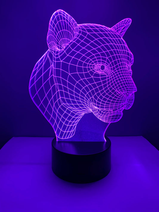 Lampe 3D DEL Tête de Panthère