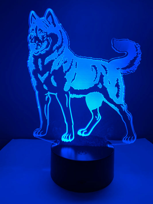 Lampe 3D DEL Chien Husky