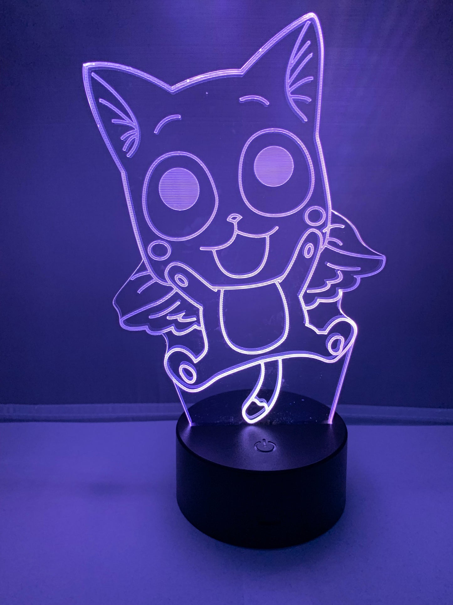 Lampe 3D DEL chat Happy Fairy Tail
