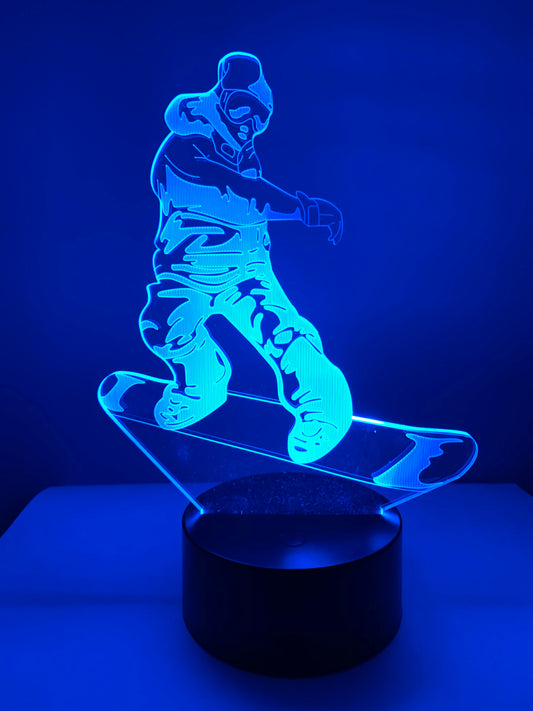 Lampe 3D DEL Snowboard (Planche à neige)