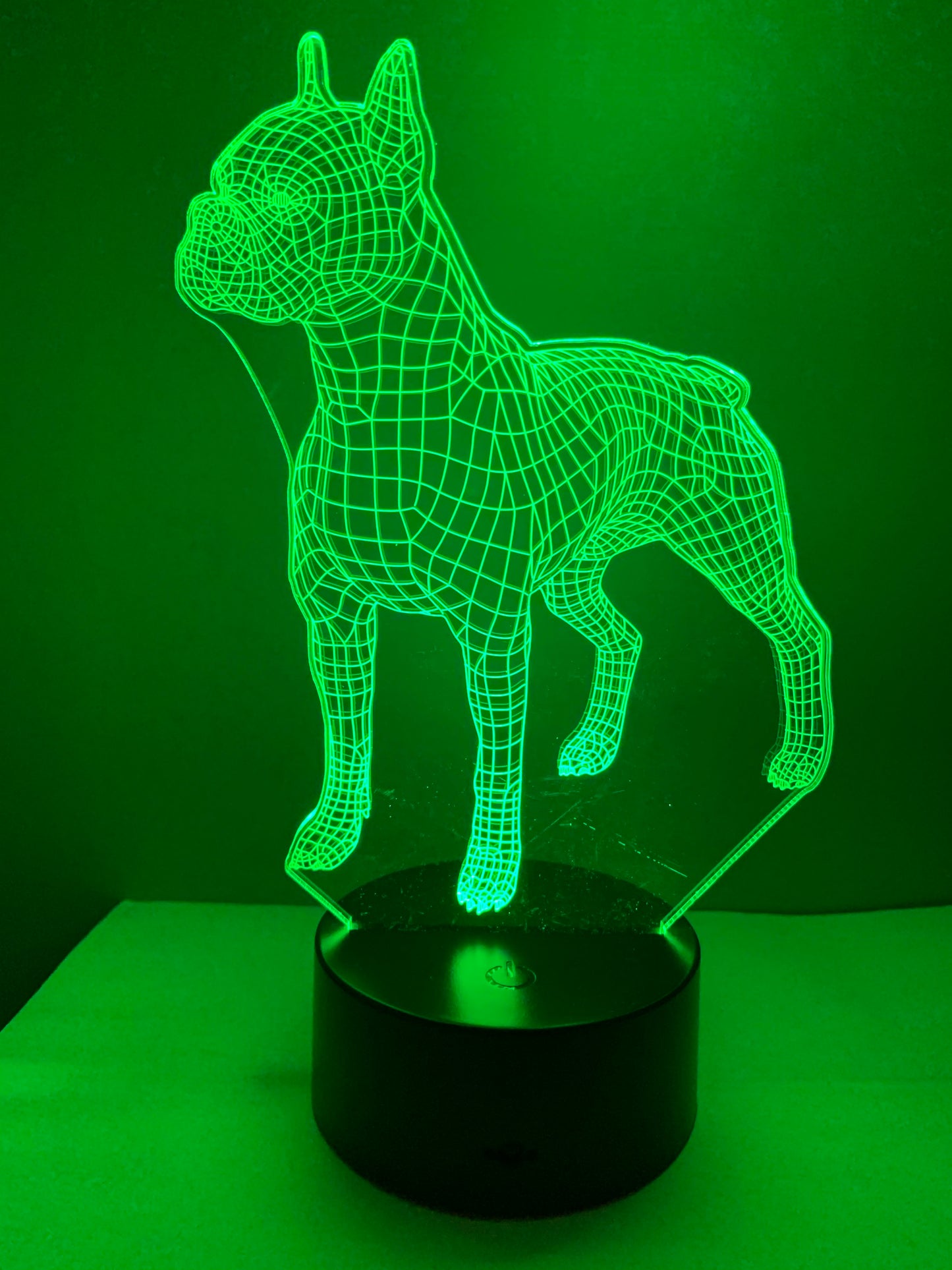 Lampe 3D DEL Chien Boxer