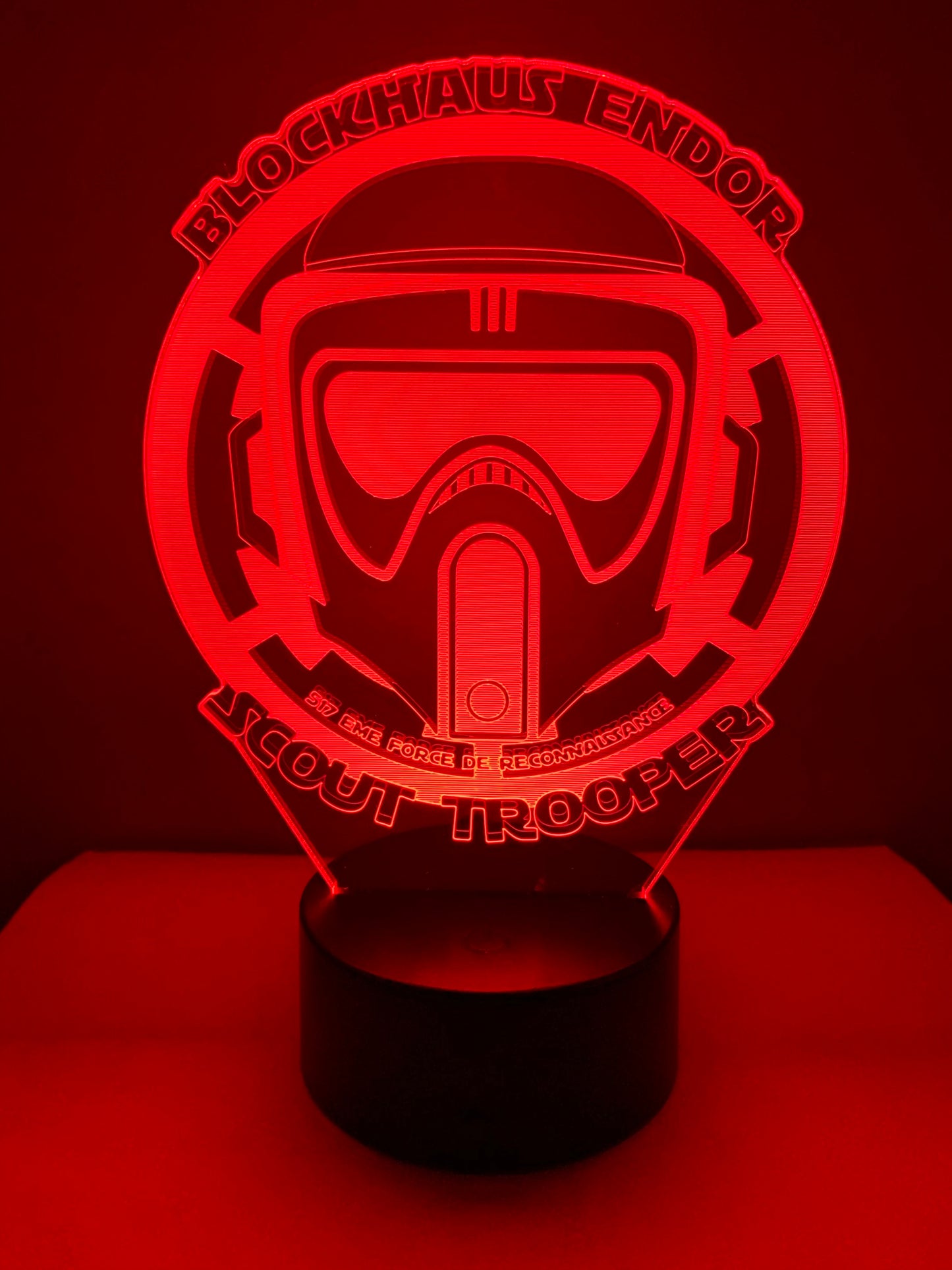 Lampe 3D DEL Blockhaus Endor Scout Trooper