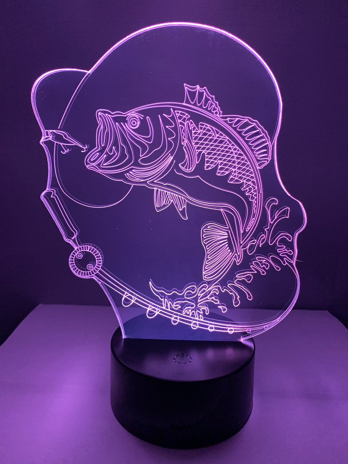 Lampe 3D DEL Pêche Prise d’un poisson